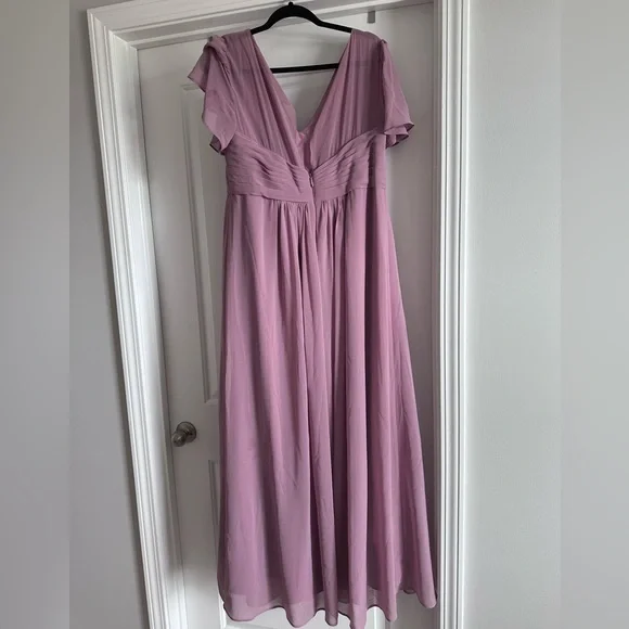 bridesmaid dress dusty rose BABARONI One Shoulder Tulle Long Bridesmaid Gown Mist, Mist / US0 main image 1